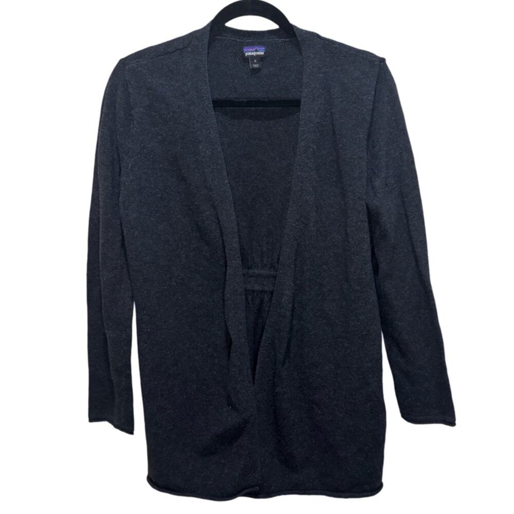 Patagonia Loislee Wrap Open Cardigan Sweater - Charcoal M - Picture 1 of 5
